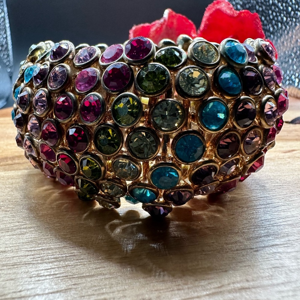 Multiple colour wide stretch bracelet
